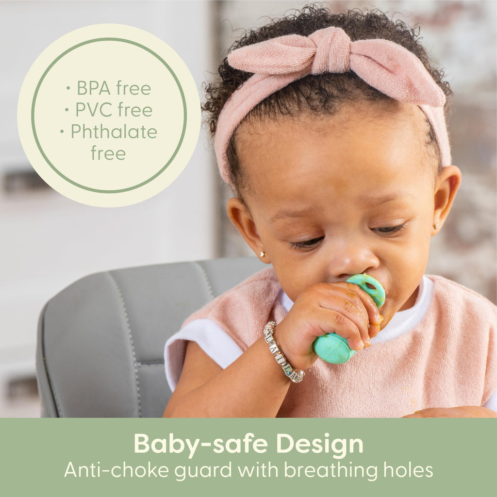 UpwardBaby Silicone Baby Spoons Self Feeding 6 Months - Feeding Essentials, Baby Led Weaning Supplies, BPA Free, Chewable Toddler Utensils with Anti Choke Barrier