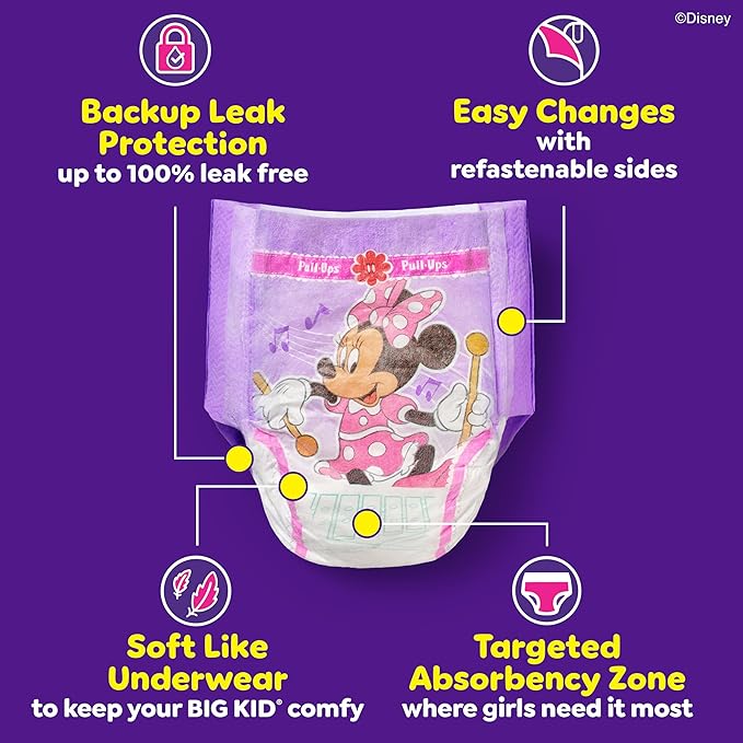 Pull-Ups Girls' Potty Training Pants, Size 5T-6T Training Underwear (50+ lbs), 48 Count