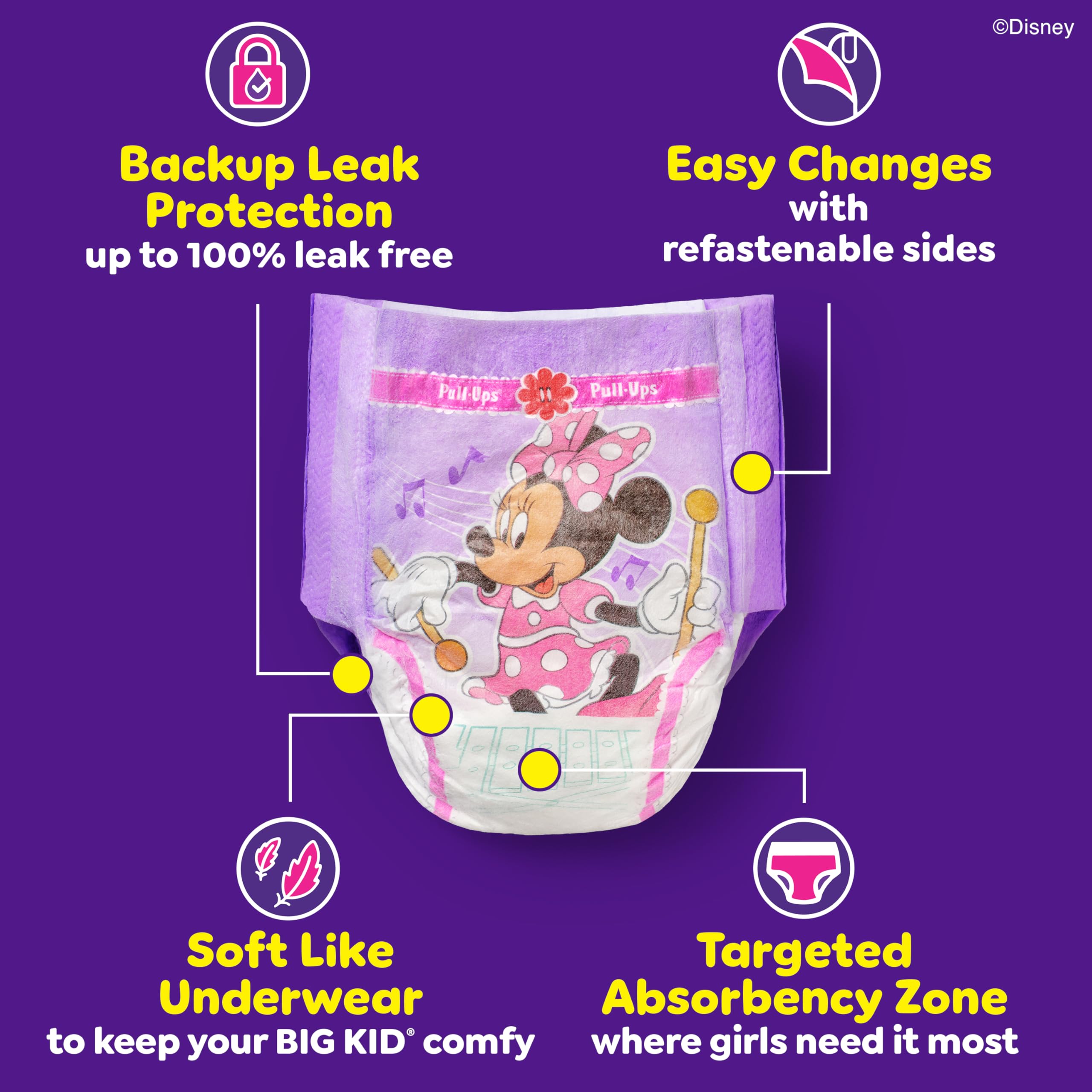 Pull-Ups Girls' Potty Training Pants, Size 4T-5T Training Underwear (38-50 lbs), 74 Count