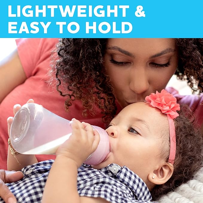 Chicco Duo Deluxe Hybrid Baby Bottle Starter Gift Set with Invinci-Glass Inside and Plastic Outside | Dishwasher, Bottle Warmer, and Electric Sterilizer Safe | Intui-Latch Nipple | Clear/Grey