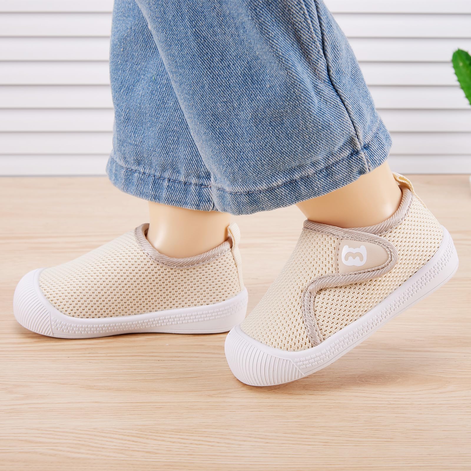 BMCiTYBM Toddler Walking Shoes Baby Boy Girl Barefoot Sneakers Camel Size 8