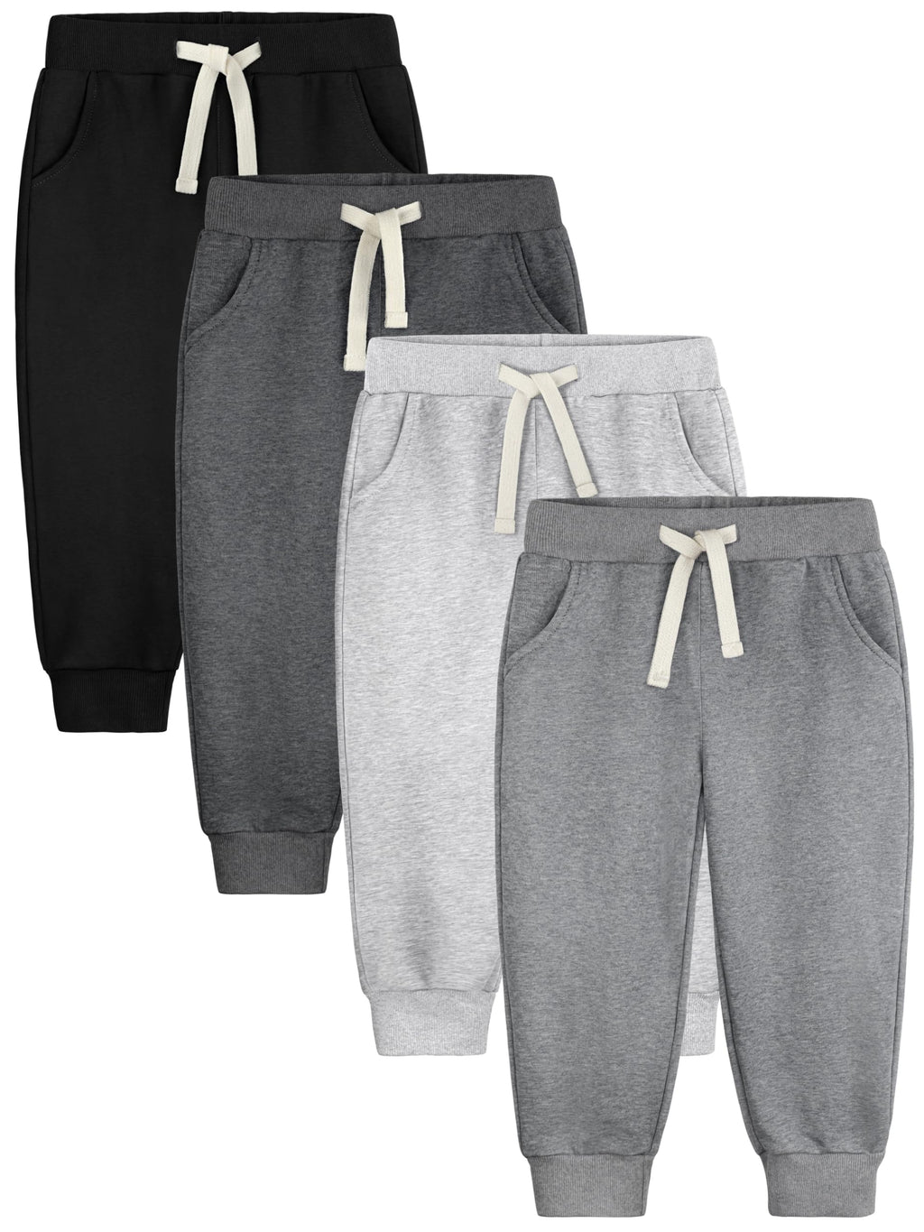 Aocku 4 Pack Toddler Boys Sweatpants Cotton Toddler Pants Pocket Drawstring