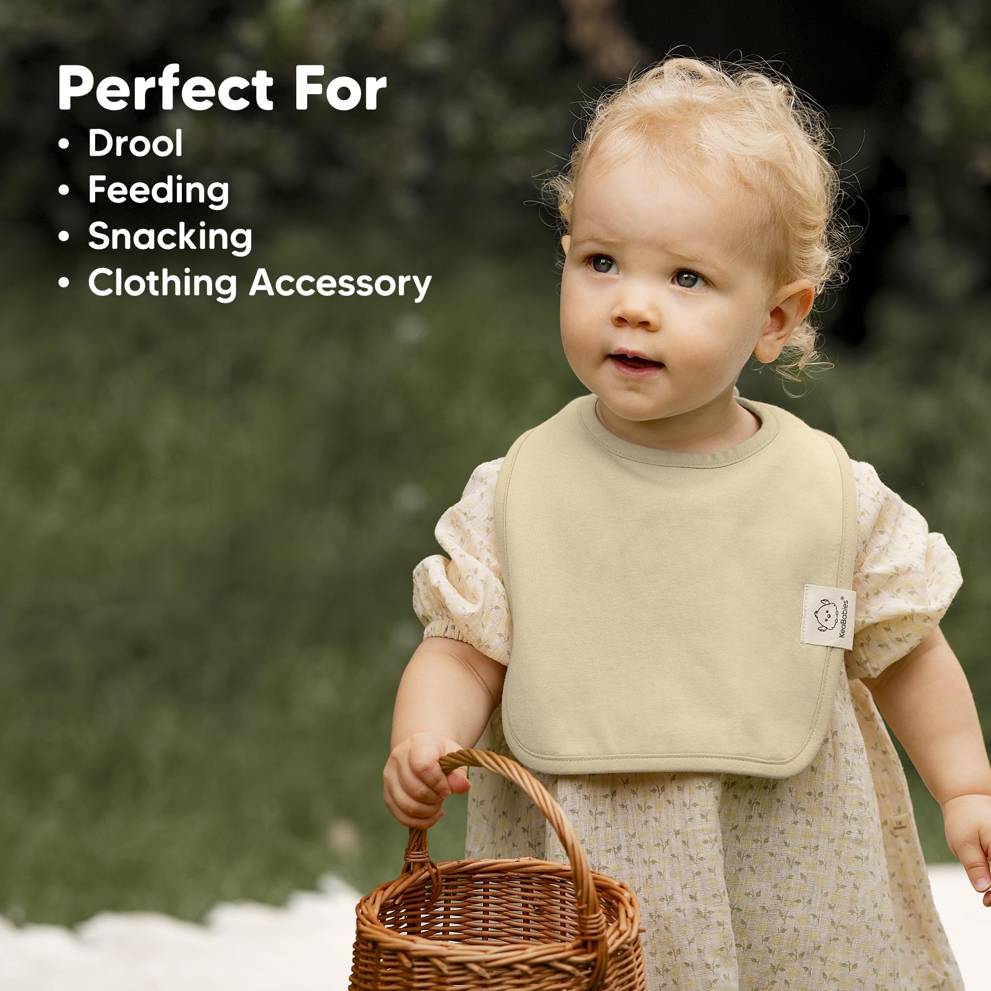 KeaBabies 8-Pack Organic Baby Bibs for Boys, Girls Drool Bibs (Terracotta)