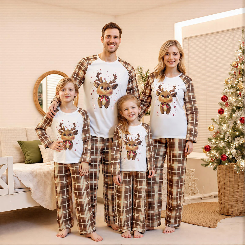 Awoscut Family Christmas Pajamas Matching Pajamas for Family, Xmas PJs Sets Holiday Sleepwear (on-2, Baby, 18 Months)