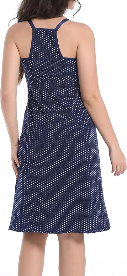 SUIEK 3-Pack Maternity Nursing Nightgown Cotton Breastfeeding Dress Pregnancy Tank Tops Sleepwear