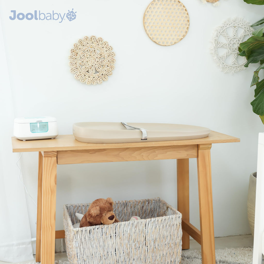 Jool Baby Waterproof Baby Changing Pad - Easy to Clean, Lightweight & Portable - Large Foam Cushion for Comfort (Oatmeal)