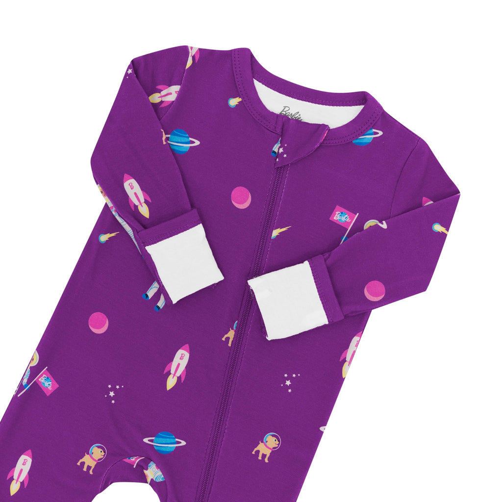KYTE BABY Infant and Toddler Dual Zipper Romper, Ultra-Soft Rayon Made From Bamboo Sleeper, Boys and Girls Pajamas (18-24 Months, Barbie™ Astronaut)