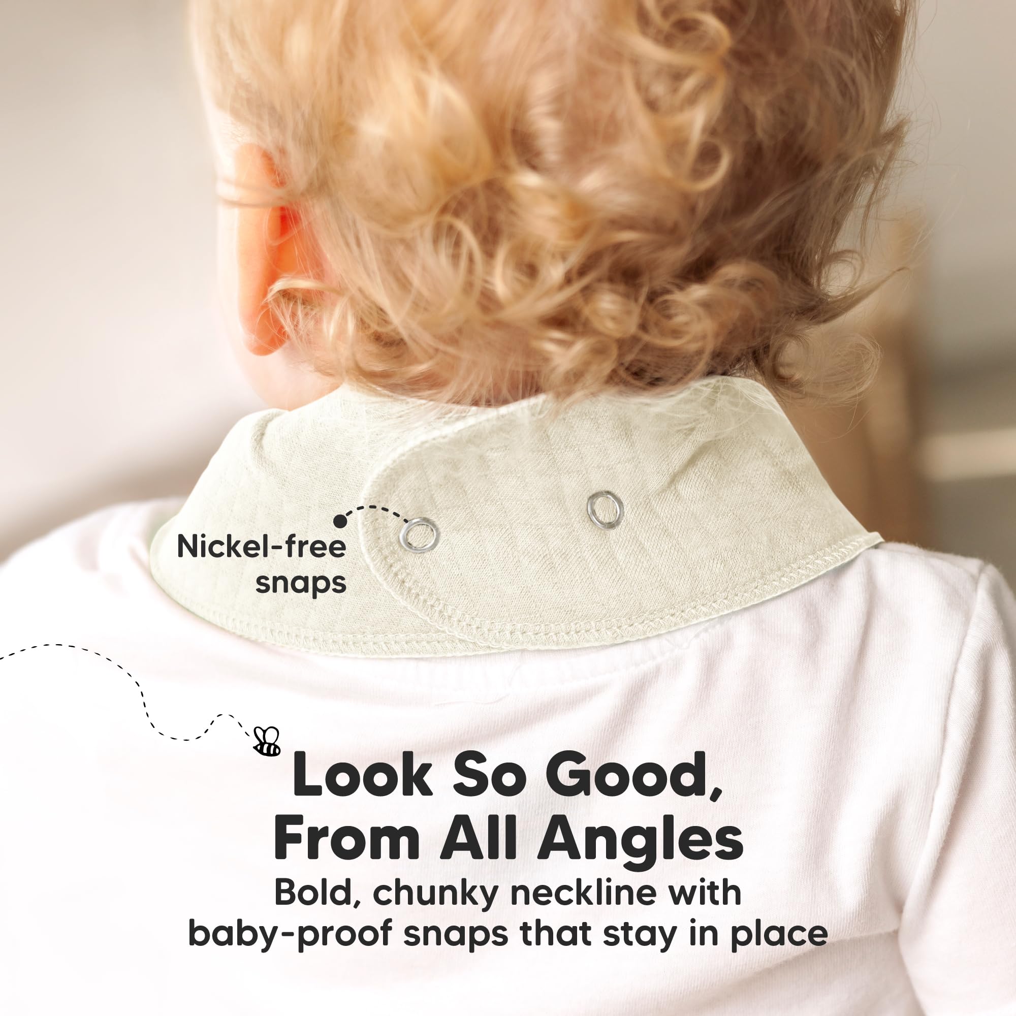 KeaBabies 8pk Organic Baby Bandana Bibs for Drooling Teething (Moor/Quin)