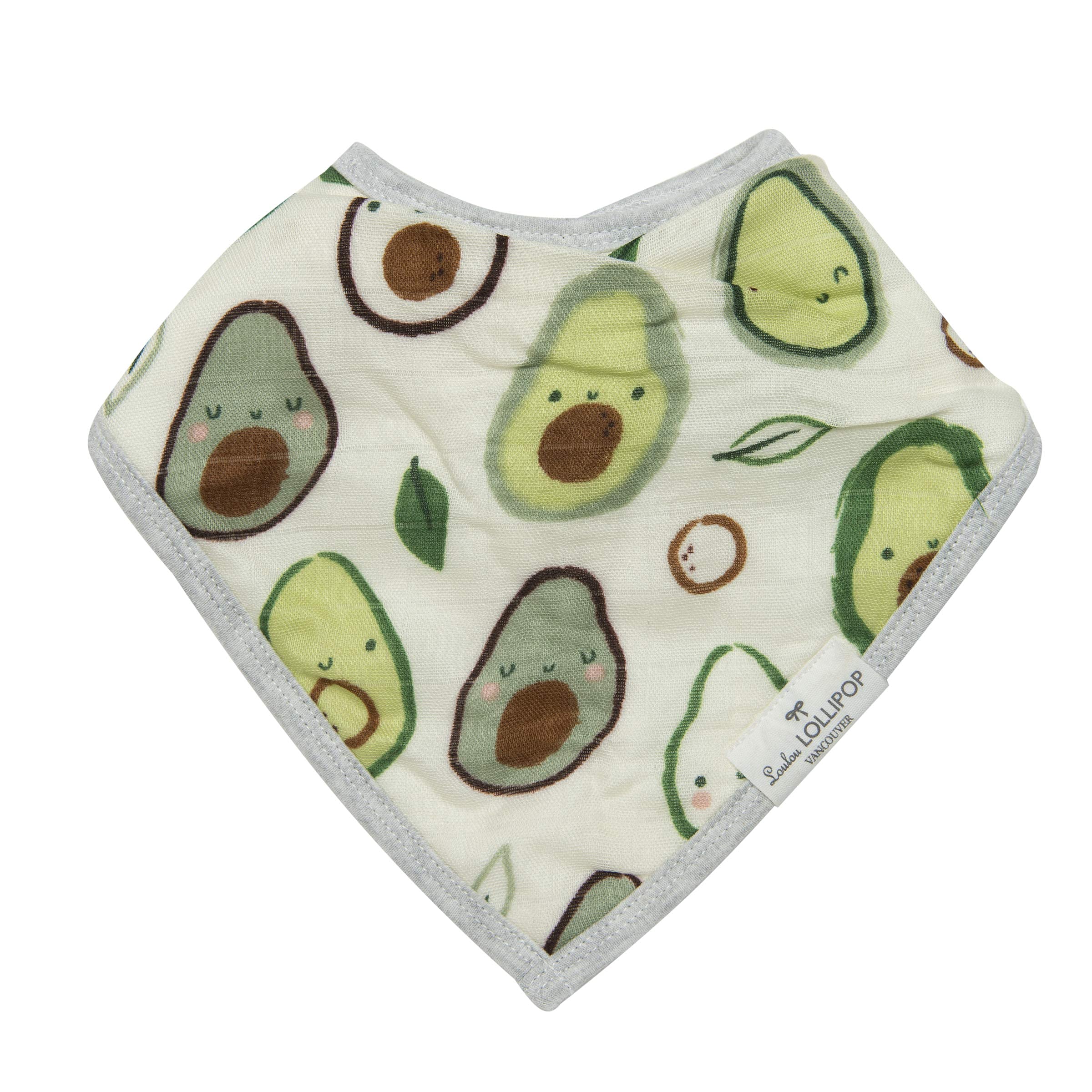 Loulou Lollipop Soft Breathable and Absorbent Muslin Bandana Bib Drool Bib Set for Baby Girl and Boy, Adjustable 3 to 36 Months, 2 Pack - Avocado