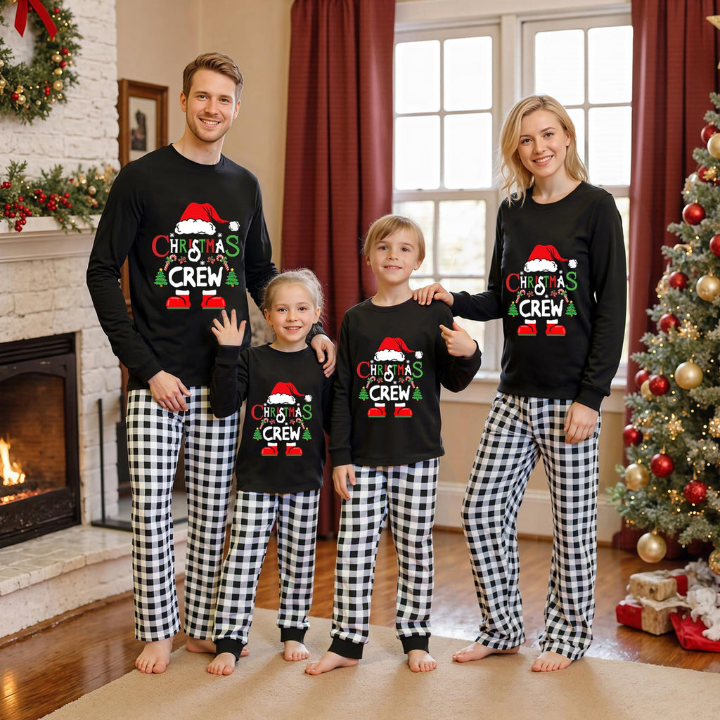Awoscut Christmas Family Matching Pajamas Christmas Pjs Holiday Nightwear Sleepwear Sets Long Sleeve Pjs(kz-2, Mom, L)