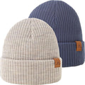 Moon Kitty 2PCS Baby Beanie Soft Toddler Beanie Warm Knitted Infant Winter Hats for Baby Boys