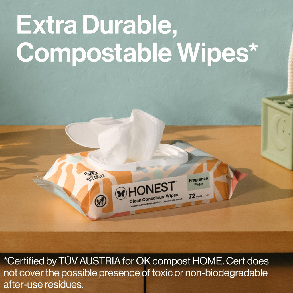 The Honest Company Hypoallergenic Multi-Use Baby Wipes for Sensitive Skin, Sunburst, 864 Count