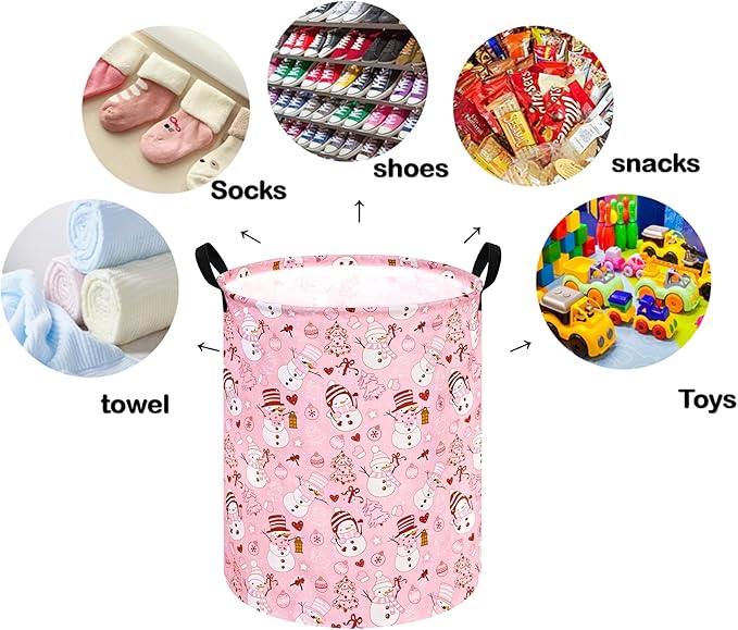 Round Laundry Hamper Storage Basket Laundry Organizer Storage Bins Clothes and Toys Box Nursery Hamper Gift Basket For Kids with Handles