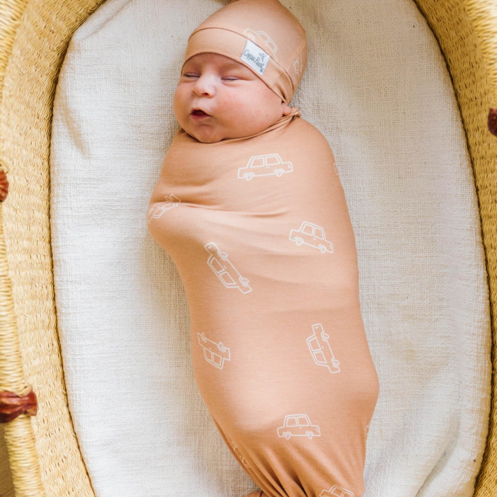 Copper Pearl Swaddle Blankets for Newborns | Soft Stretchy Receiving Blankets for Boys and Girls | Large 46 x 46 Inch Baby Blankets | Lightweight and Breathable Swaddles | Cooper