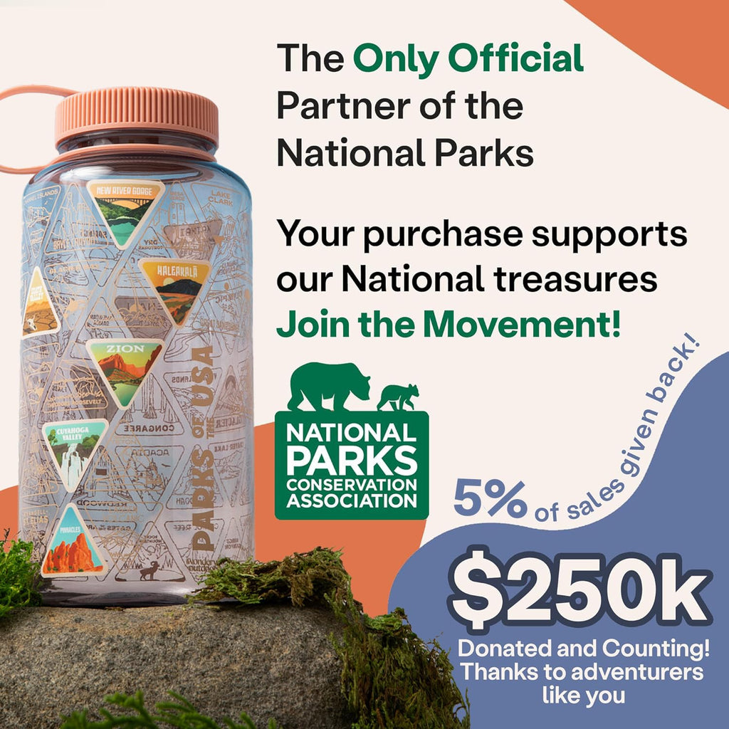 Wondery The Original Parks of the USA® Wide Mouth Adventure bucket list™ Bottle (Mauve)