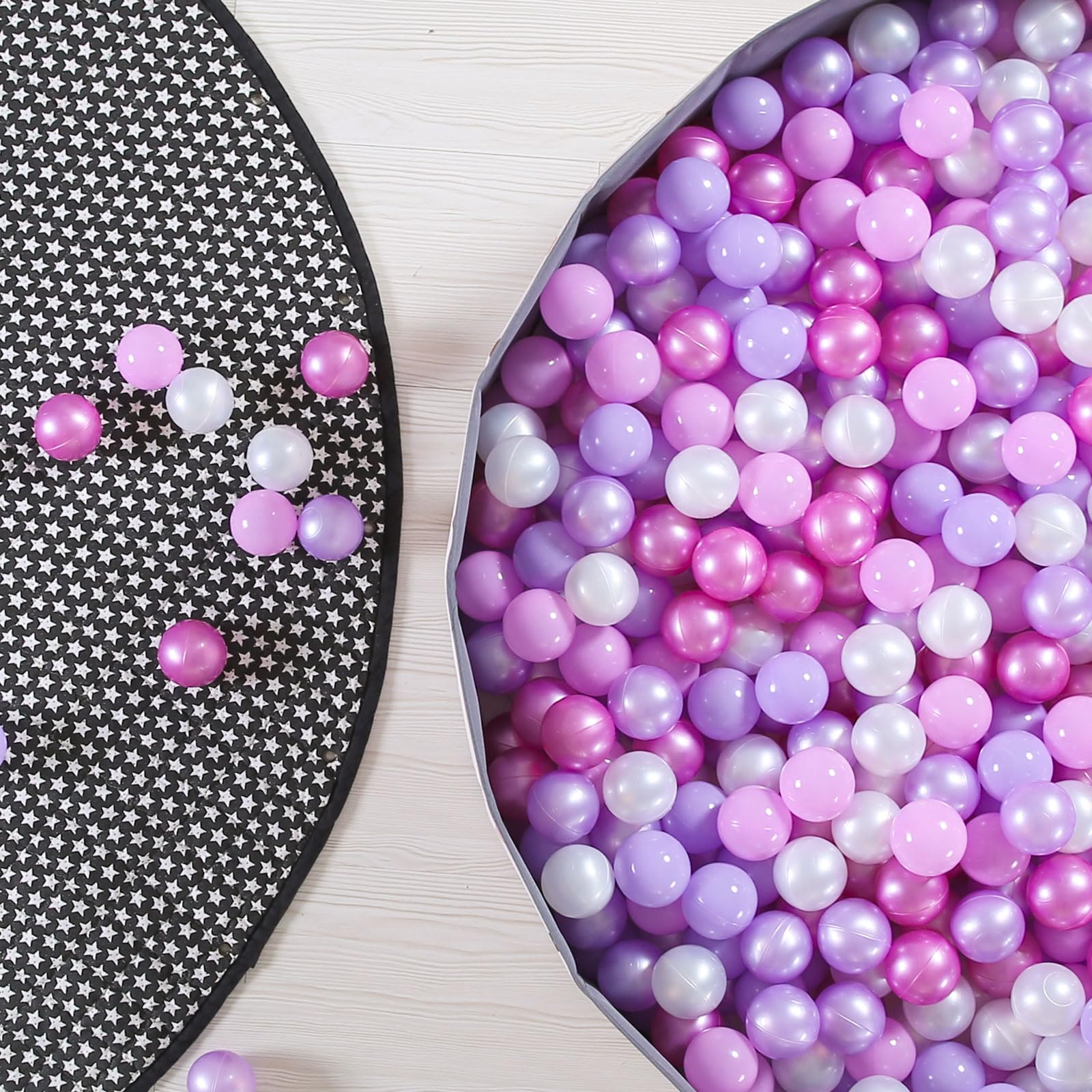 GOGOSO Ball Pits Balls Toddlers 50 100 200 500 Plastics Shape Ball Non-Phthalate Non-BPA Non-Toxic 2.2-Inch Crush Proof Play Balls,Pearl Purple Colors, 500 Balls