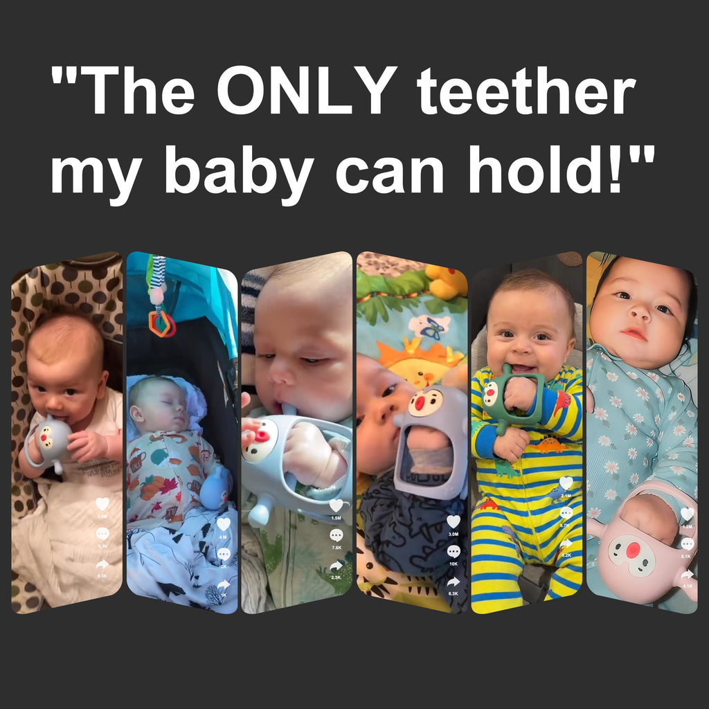 Smily Mia Baby Teething Toys for 0-6Months, Penguin Teethers for Babies 3-6Months | Hand Teether for 0-6M |Teething Mittens for Teething Relief, Baby Pacifier |New Born Essentials, 2Pack