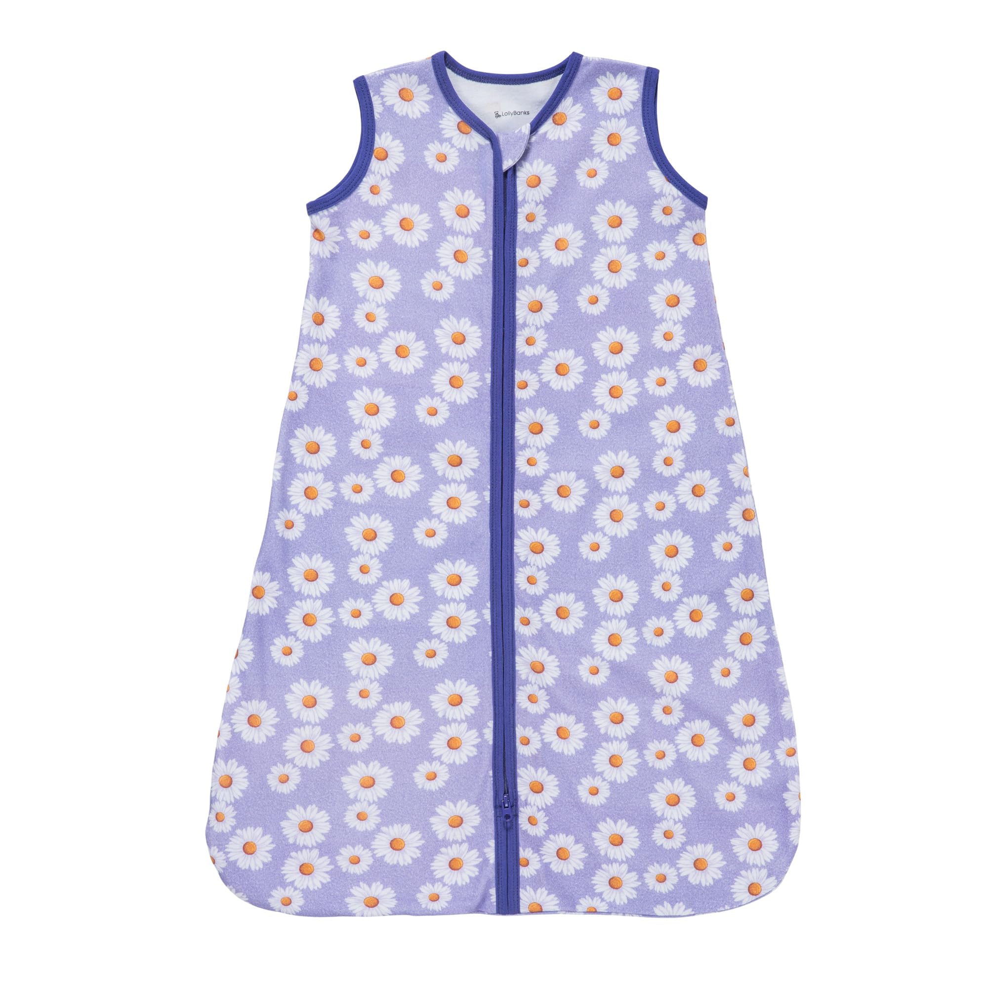LollyBanks Baby Sleep Sack 6-12 Months for Girls, 100% Cotton Newborn Swaddle Sack with 2-Way Zipper, Soft and Airy Toddler Sleeping Bag, Newborn Essentials (Daisy Print)