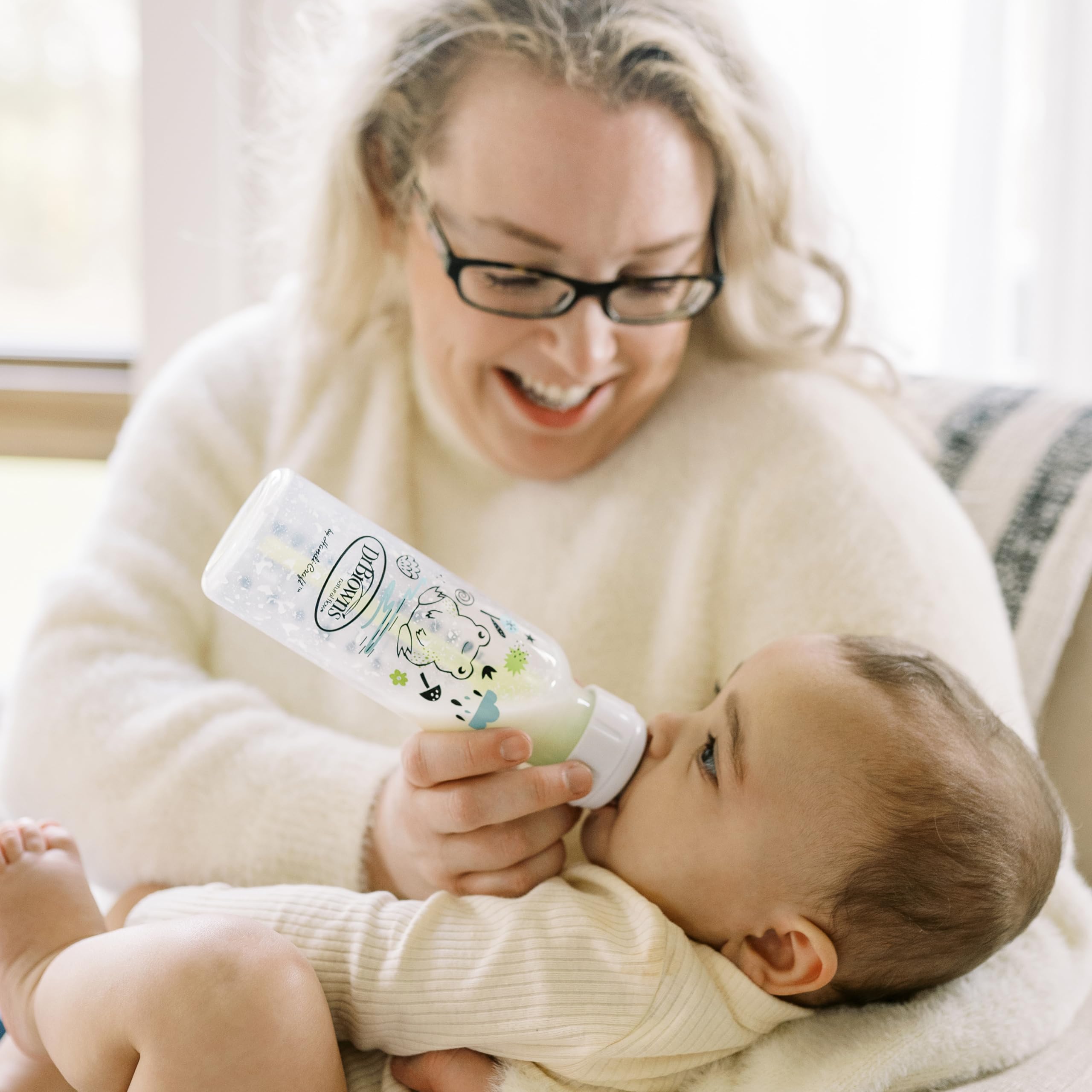 Dr. Brown's Anti-Colic Options+ Narrow Baby Bottle, Frog + Pig, 2-Pack