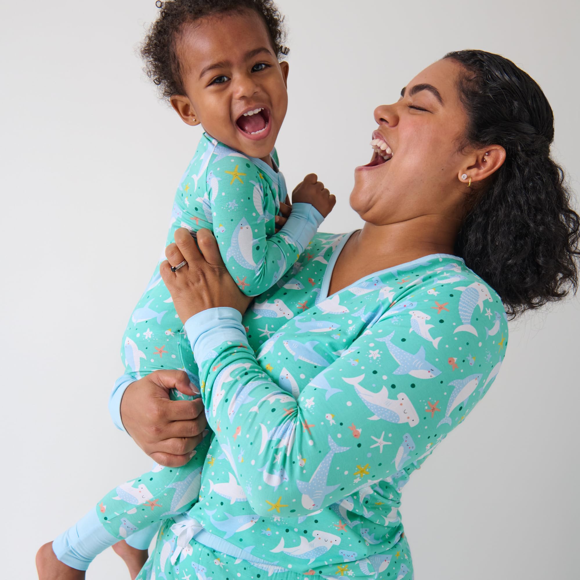 Little Sleepies Pajamas for Baby Boys & Girls, Viscose from Bamboo Baby Pajamas, Snug Sleeper, Toddler PJs, 2-Way Zipper, Shark Soiree, Preemie