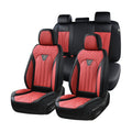 FLORICH Leather Seat Covers, Car Seat Covers Full Set, Car Seat Protectors 5 Seats, Automotive Seat Covers Driver Seat Covers Fit for Most Cars Trucks SUV-Black&Burgundy