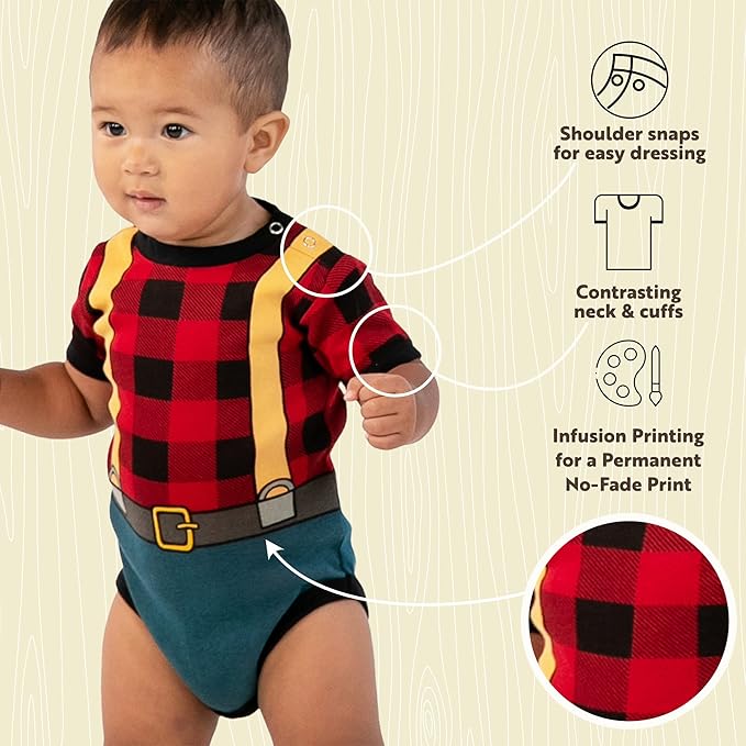 Lazy One Cute Unisex Baby Bodysuit, Cute Animal Designs, 6-18 Months