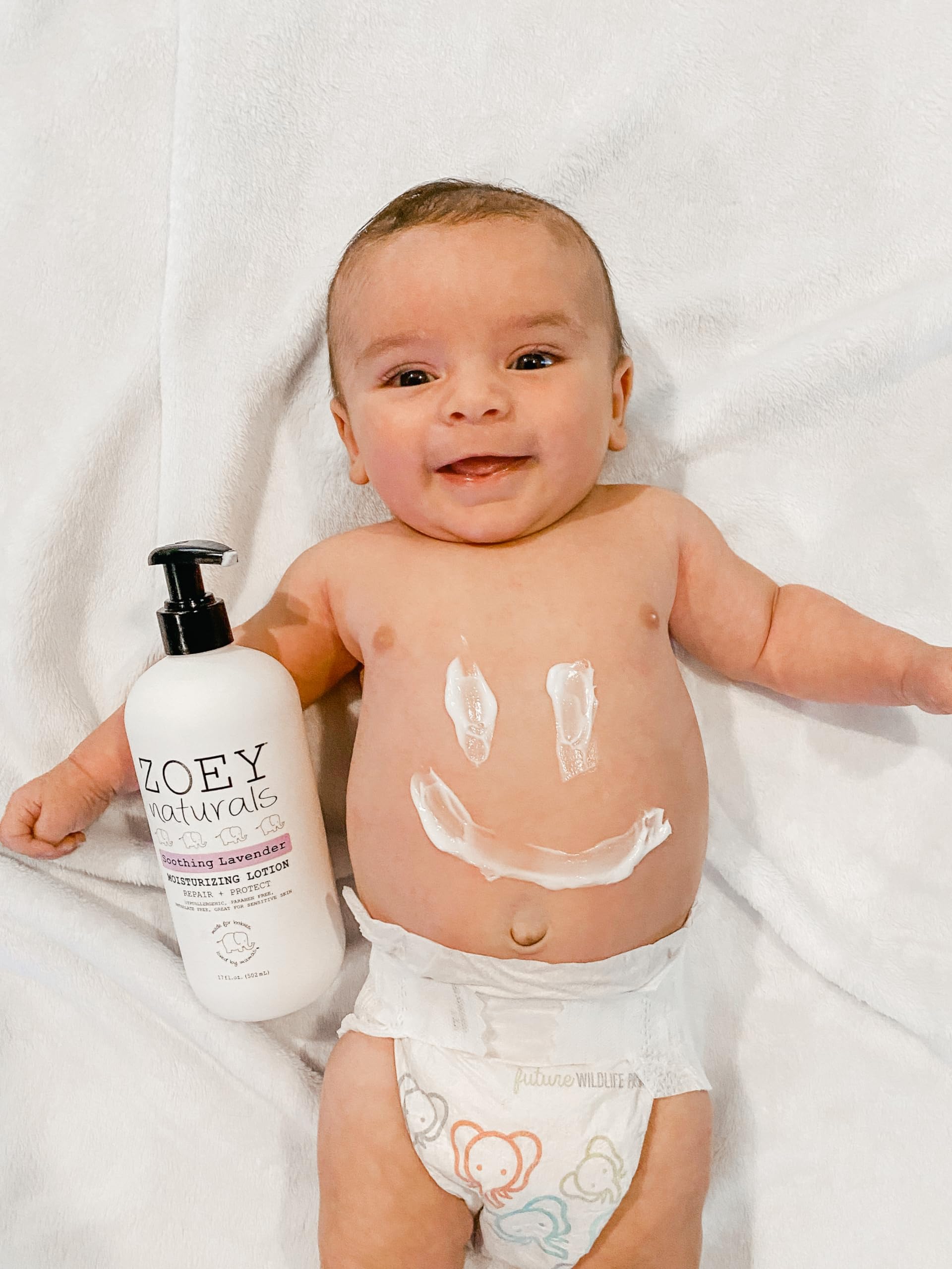 Zoey Naturals Lavender Moisturizing Lotion for Babies – Hypoallergenic, Gentle & Natural for Kids with Sensitive and Dry Skin – Aloe, Avocado & Shea – Made in USA – 17 fl oz