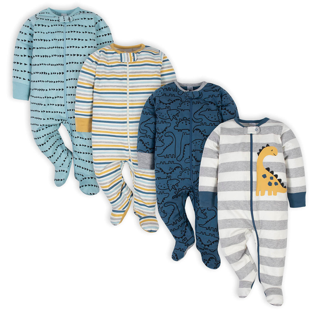 Gerber Baby Boys 4 Pack 'N Play Footie And Toddler Sleepers, Space, 6-9 Months US