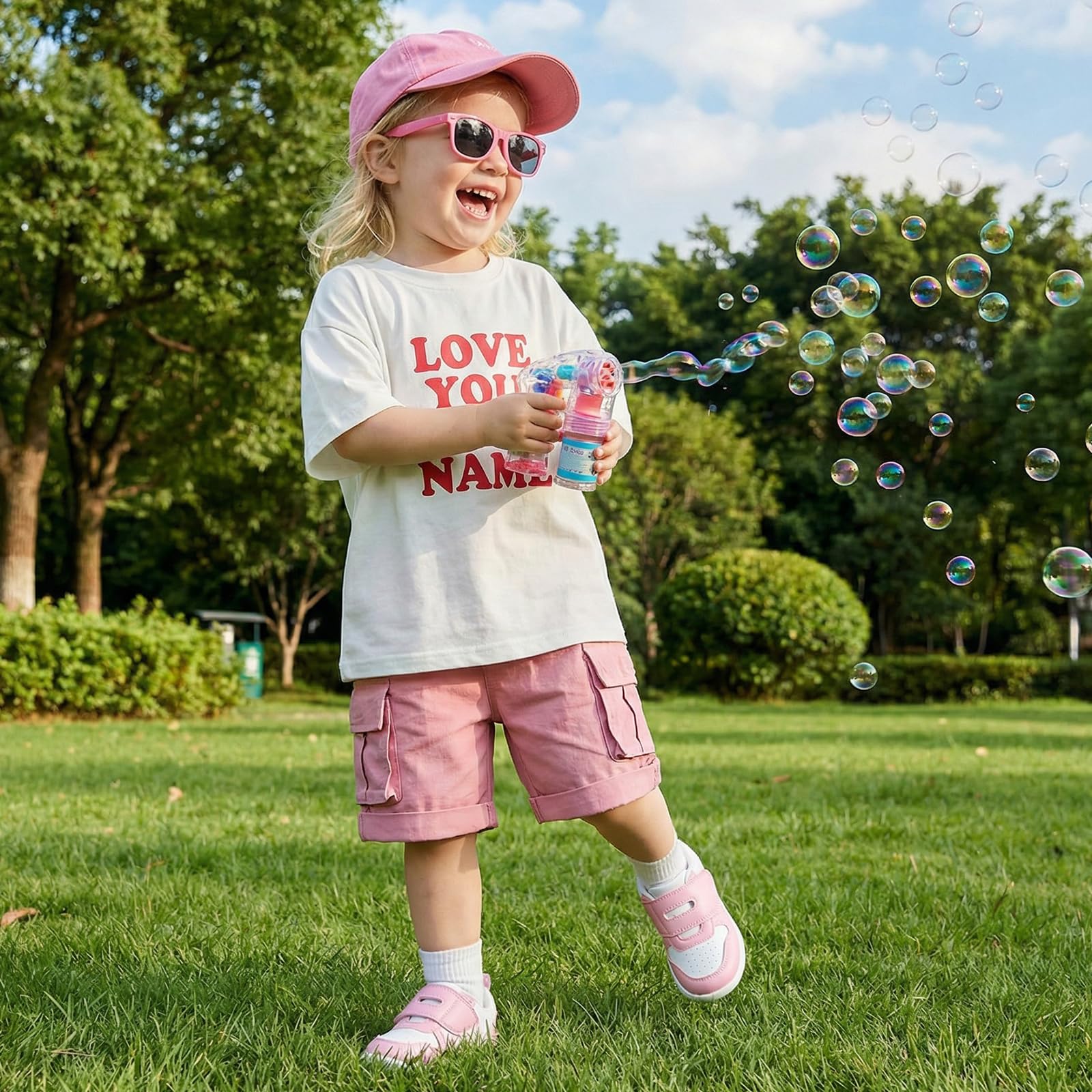 STQ KIDS Toddler Wide Toe Box Shoes First Walk Sneakers Pink Size 10