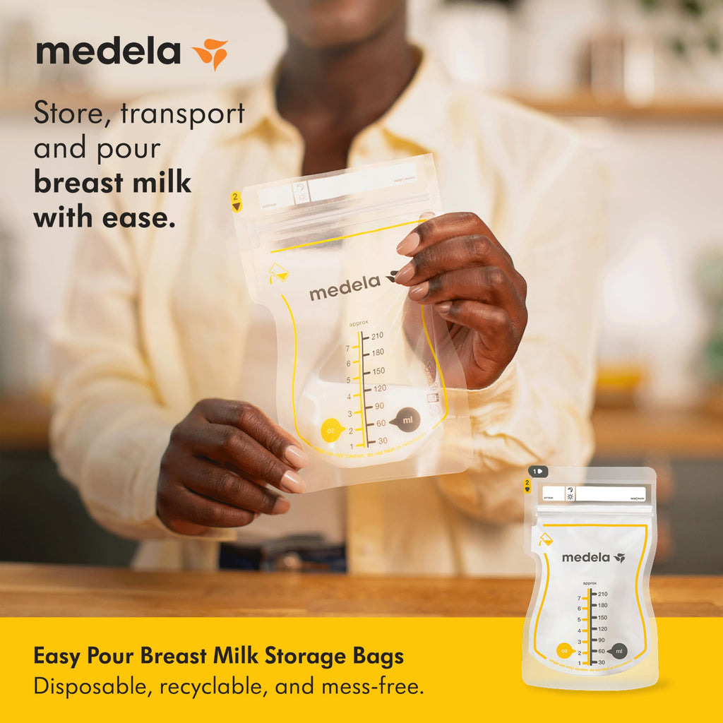 Medela Easy Pour Breast Milk Storage Bags, 50 Count, 7 oz/210 ml
