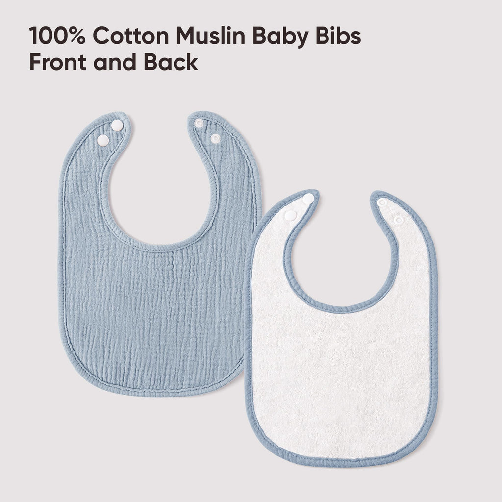 Bearmoss Baby Bibs for Drooling and Teething 100% Cotton Muslin Bibs