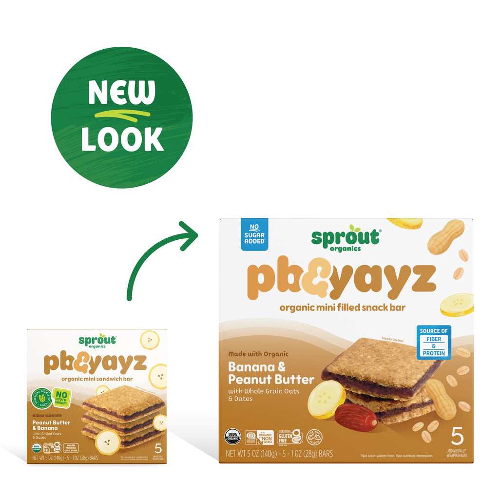 Sprout Organics, PB & Yayz Toddler Snack Bars, Peanut Butter & Banana, 30 Bars (6 Boxes)