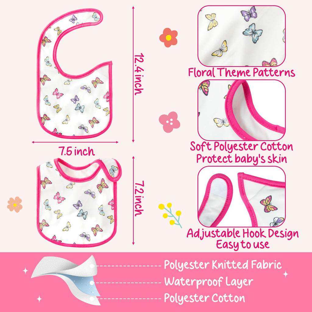 2ooya 7Pcs Waterproof Cotton Baby Bibs for Feeding Drooling Teething Eating