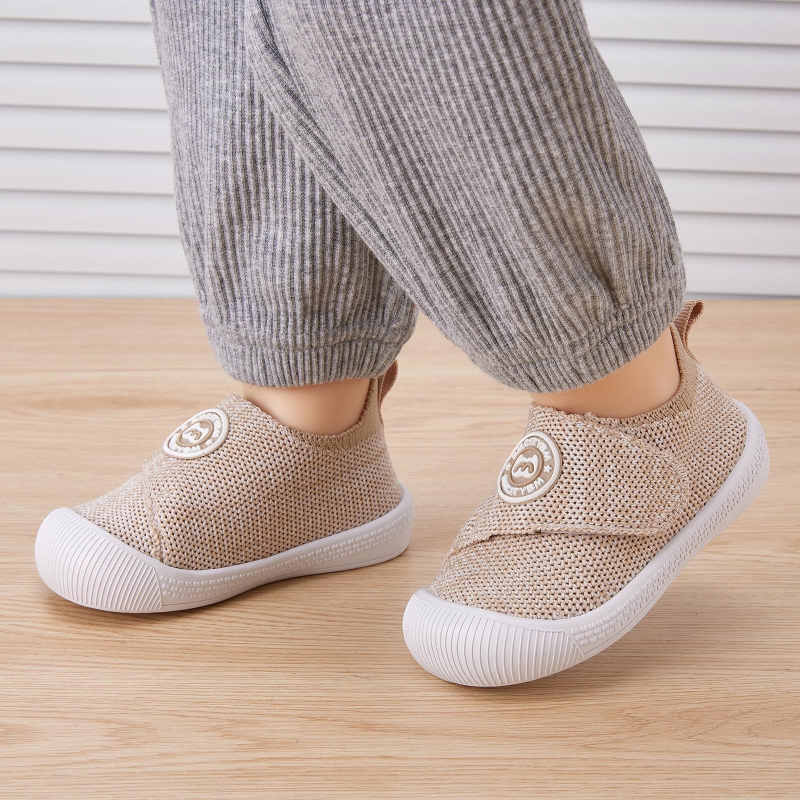 BMCiTYBM Baby Walking Shoes Infant Sneakers Unisex Camel Size 12-18 Months