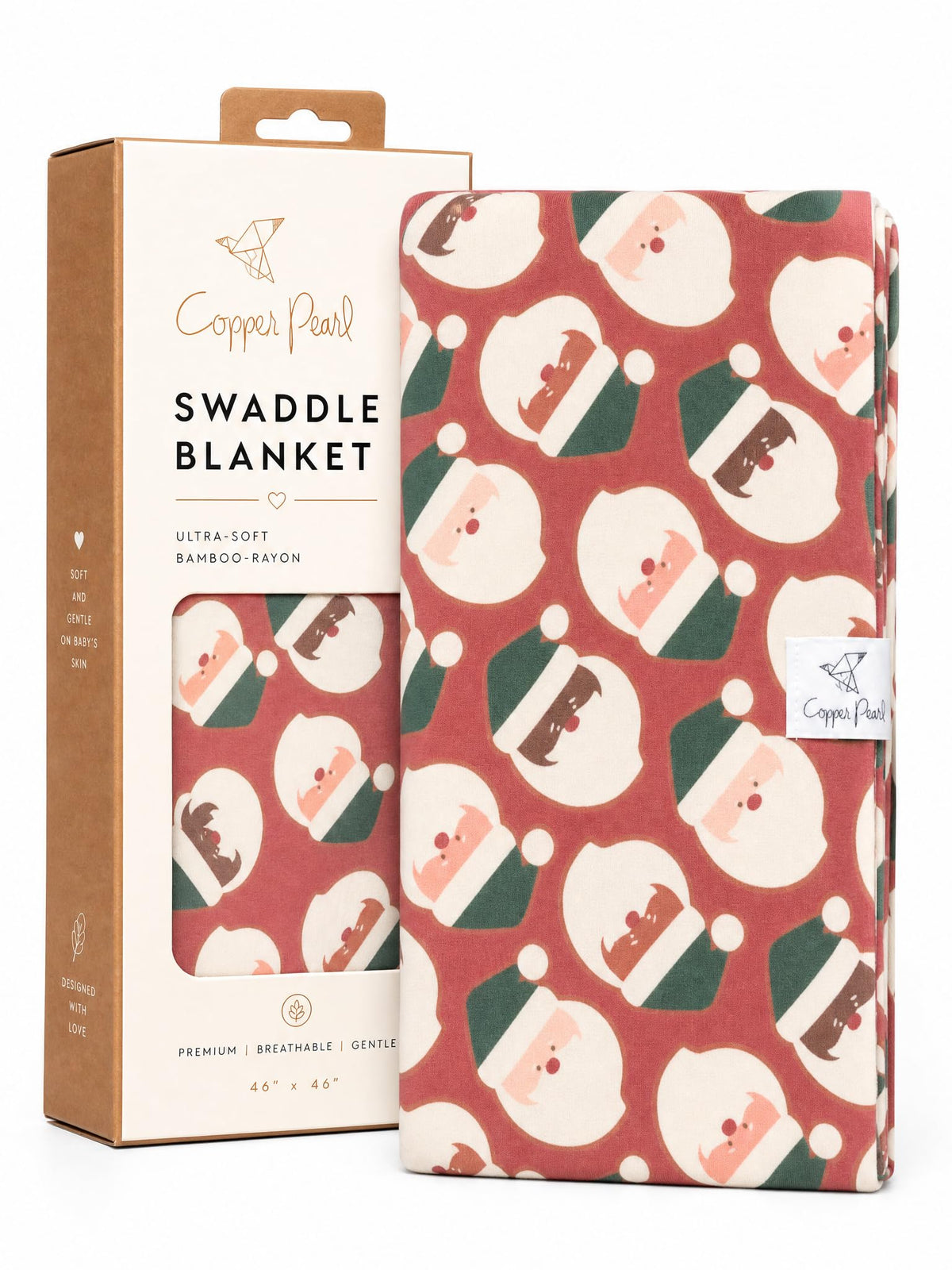 Copper Pearl Swaddle Blankets for Newborns | Soft Stretchy Receiving Blankets for Boys and Girls | Large 46 x 46 Inch Baby Blankets | Lightweight and Breathable Swaddles | Strawberry