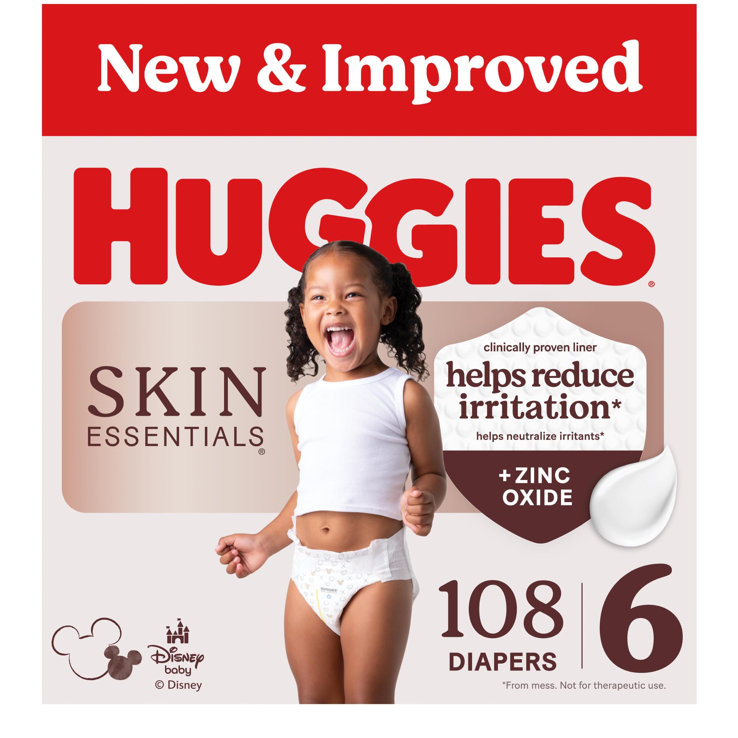 Huggies Skin Essentials Diapers Size 6, 108 Count (2 Packs of 54)
