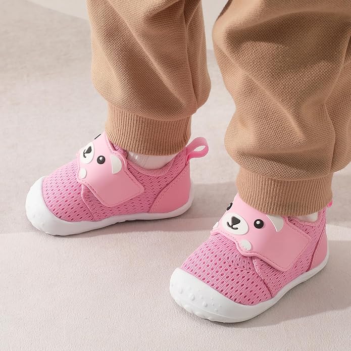 FEETCITY Baby Walking Shoes Wide Baby Shoes Boys Girls Infant Sneakers Crib Shoes Breathable Toddler Barefoot Shoes Slip On Shoes