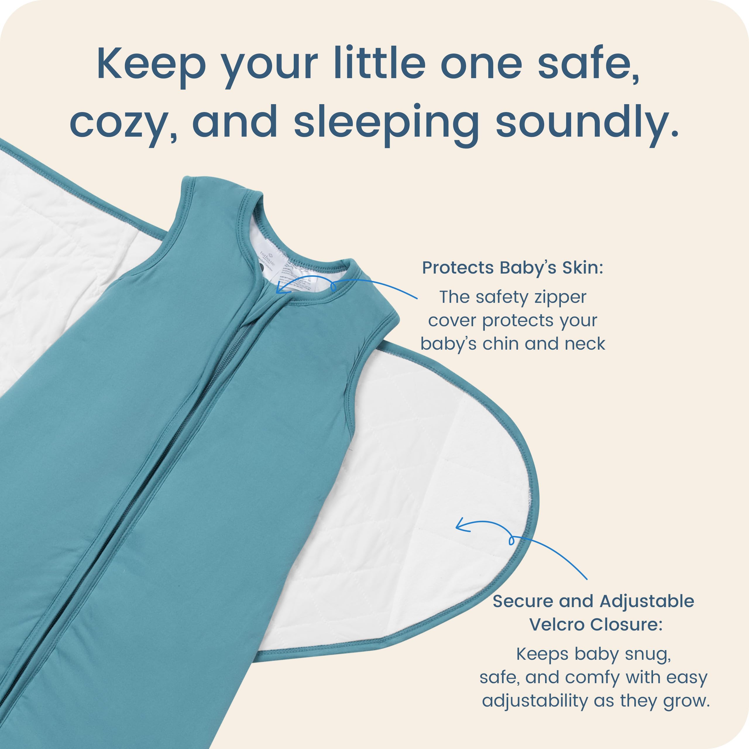 TOTBASIC Baby Swaddle Blanket 6-12 Months, 1.0 TOG 3-Way Adjustable Baby Sleep Sack, Fog