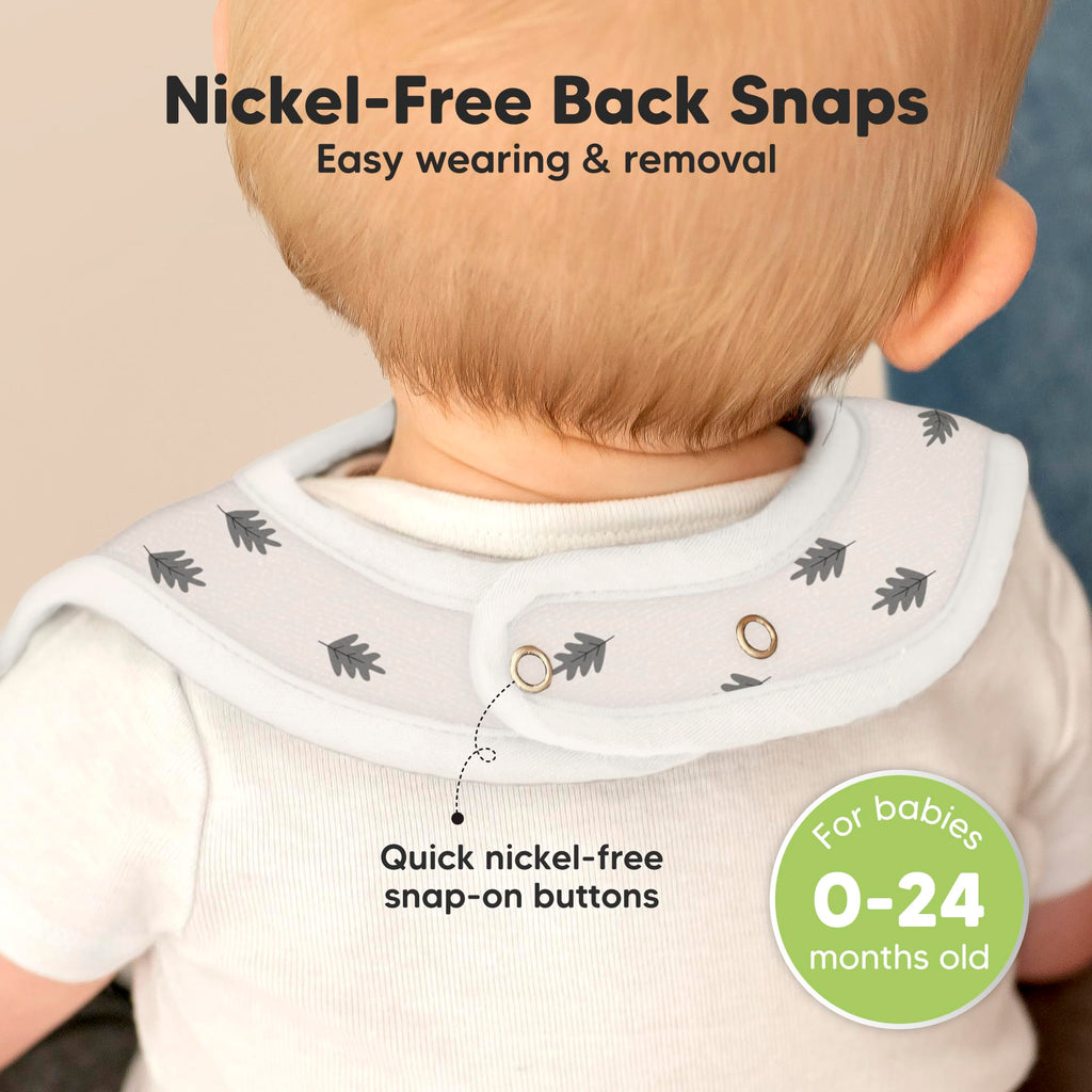 KeaBabies 8-Pack Organic Baby Bibs for Boys, Girls Drool Bibs (Nordic)