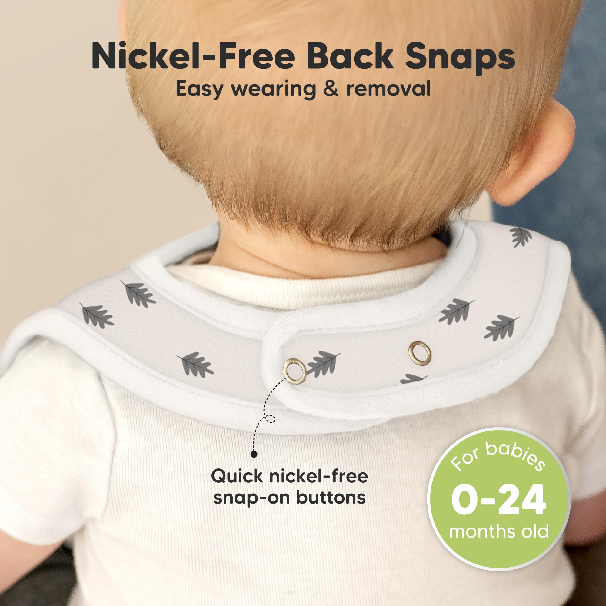 KeaBabies 8-Pack Organic Baby Bibs for Boys, Girls Drool Bibs (Nordic)