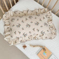 BuLuTu Kids Toddler Muslin Pillowcase Girls Boys Shabby Chic Floral Pillow Cases for Standard Pillow 20"x26", Kids Cotton Pillow Covers, 1 Pack, Envelope Closure, Machine Washable