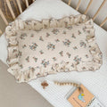 BuLuTu Kids Toddler Muslin Pillowcase Girls Boys Shabby Chic Floral Pillow Cases for Standard Pillow 20"x26", Kids Cotton Pillow Covers, 1 Pack, Envelope Closure, Machine Washable