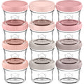 KeaBabies 12pk 4oz Glass Baby Food Containers with Lids, Leak-Proof (Roseate)