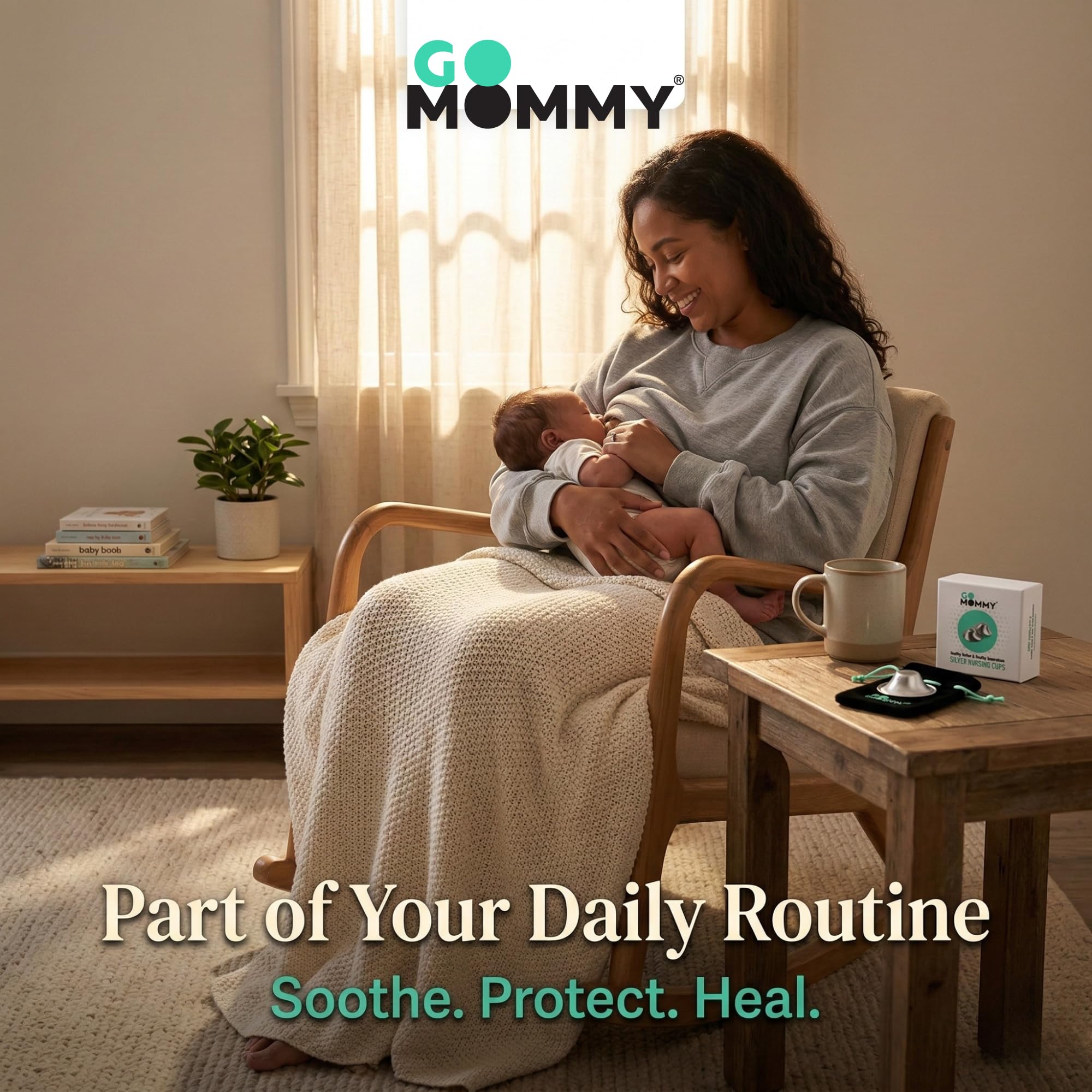 Go Mommy 999 Pure Solid Silver Nursing Cups — Nipple Covers & Shields for Breastfeeding, Sore Nipple Relief, Reusable Nickel-Free Breastfeeding Essentials, Regular Size