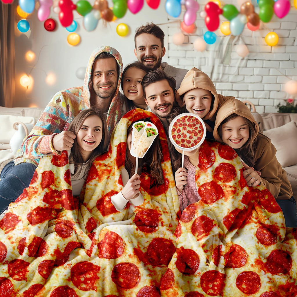 Lhedon Pizza Blanket Adult 80 Inch Round Food Throw Flannel