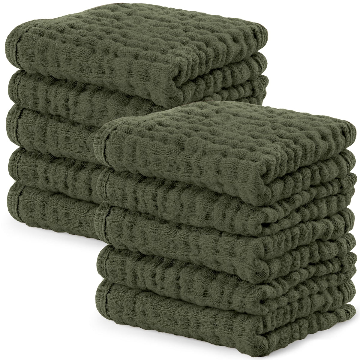 Comfy Cubs Muslin Baby Washcloths 10"x10" 6 Pk - Sand