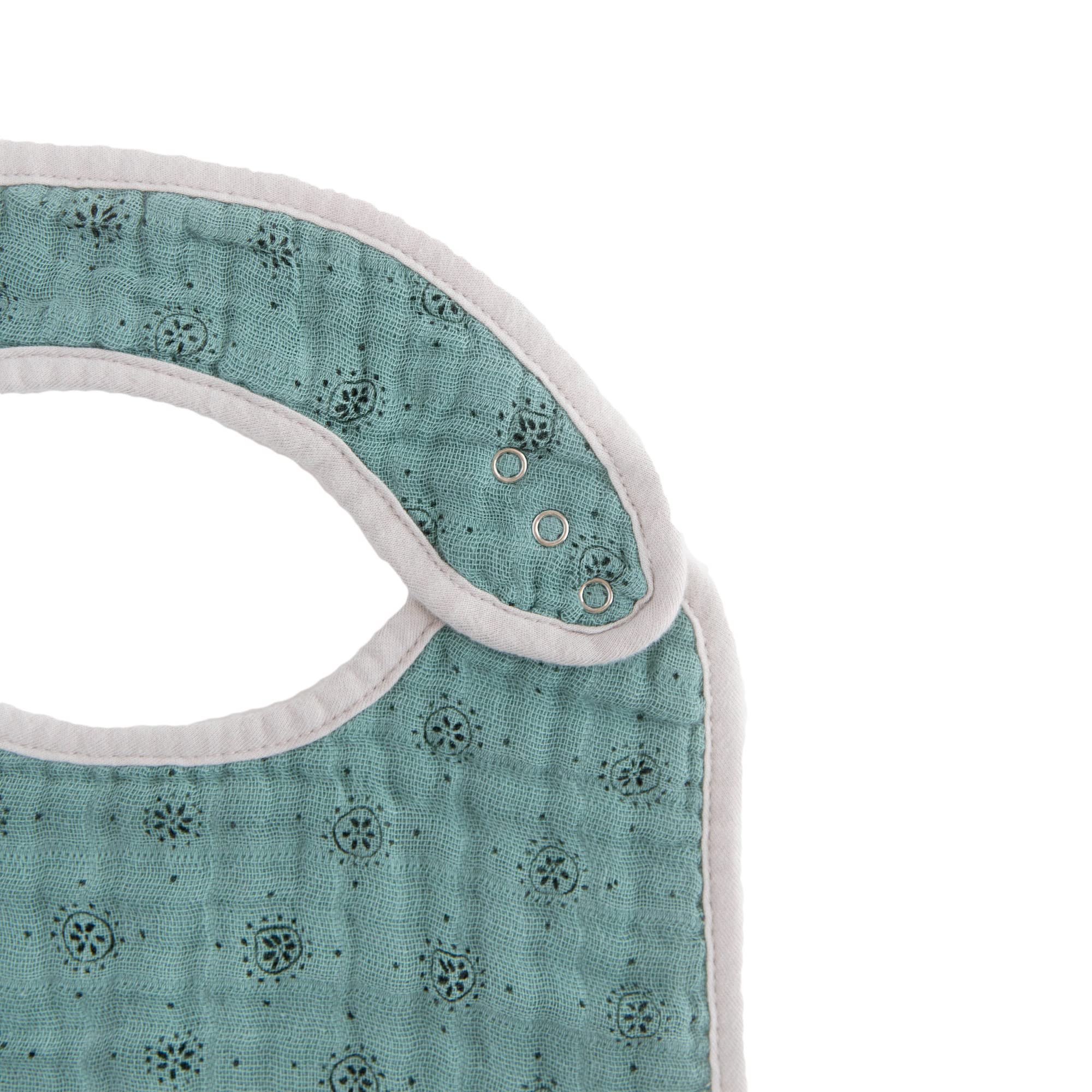 Little Unicorn Muslin Baby Bibs | Adjustable as Baby Grows | Soft Absorbent Muslin Fabric | For Eating, Drooling, Teething (Vintage Floral Set)