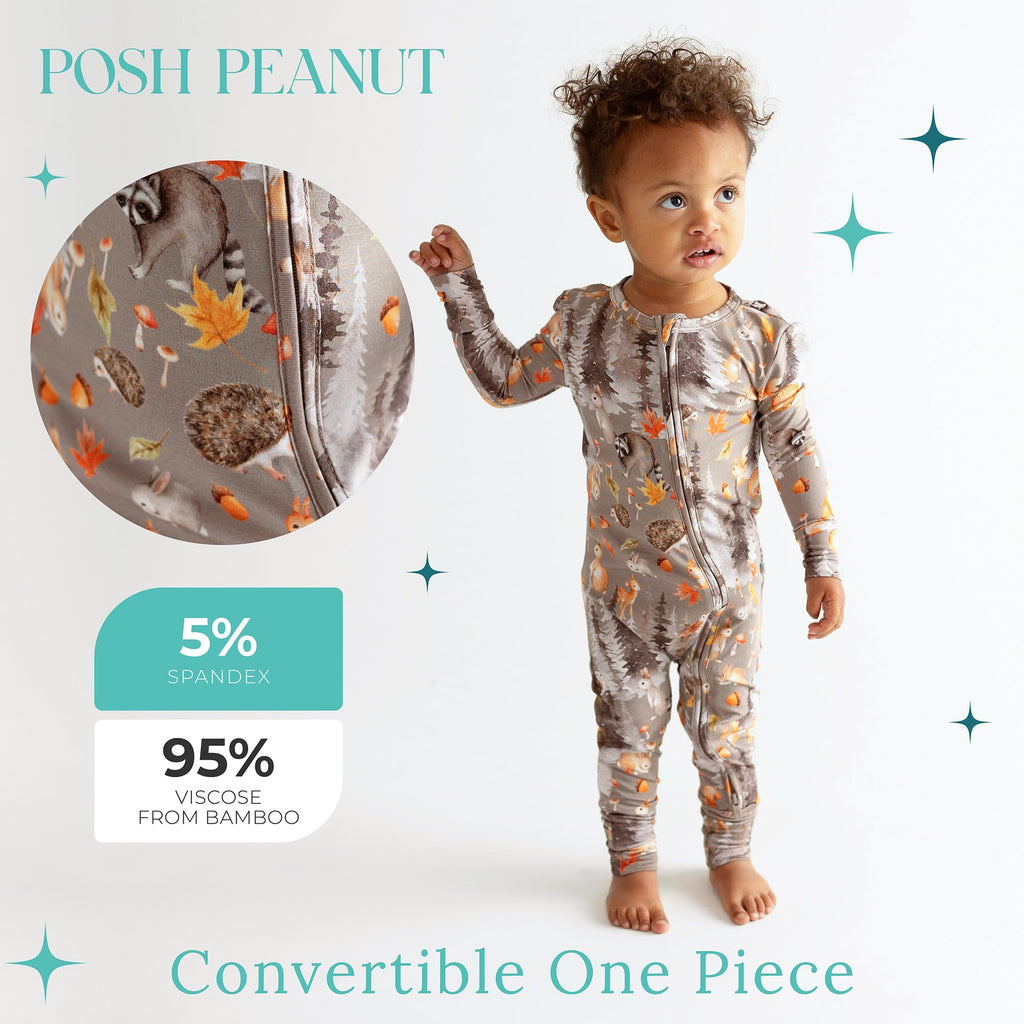 Posh Peanut Convertible Baby Sleepers, Boy Toddlers Footless Pajamas