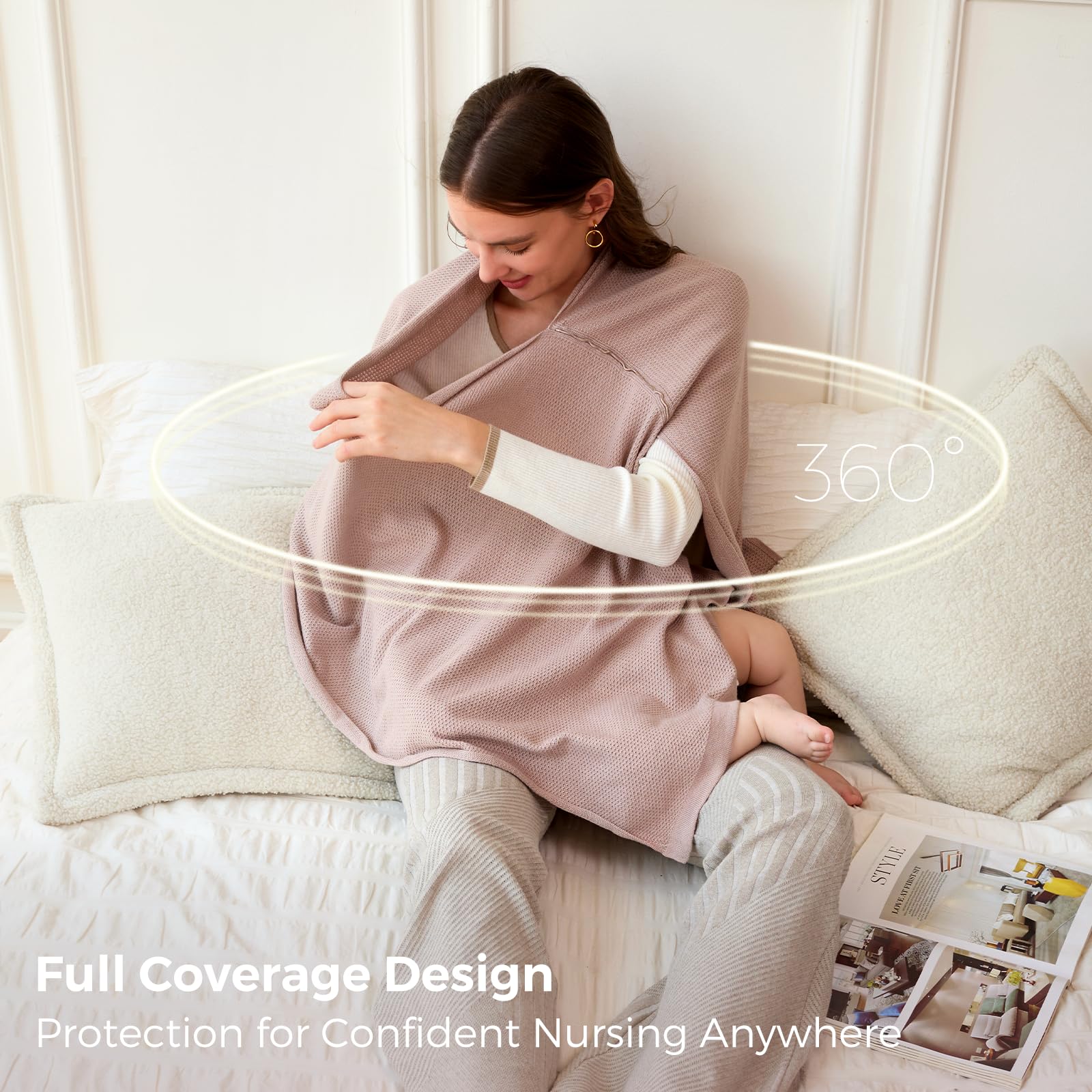 Momcozy Nursing Cover, Privacy Breastfeeding Cover with Soft Breathable