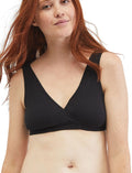 Motherhood Maternity Women’s Wrap Front Nursing Bras, Black, M